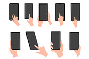 Hand holding black smartphone