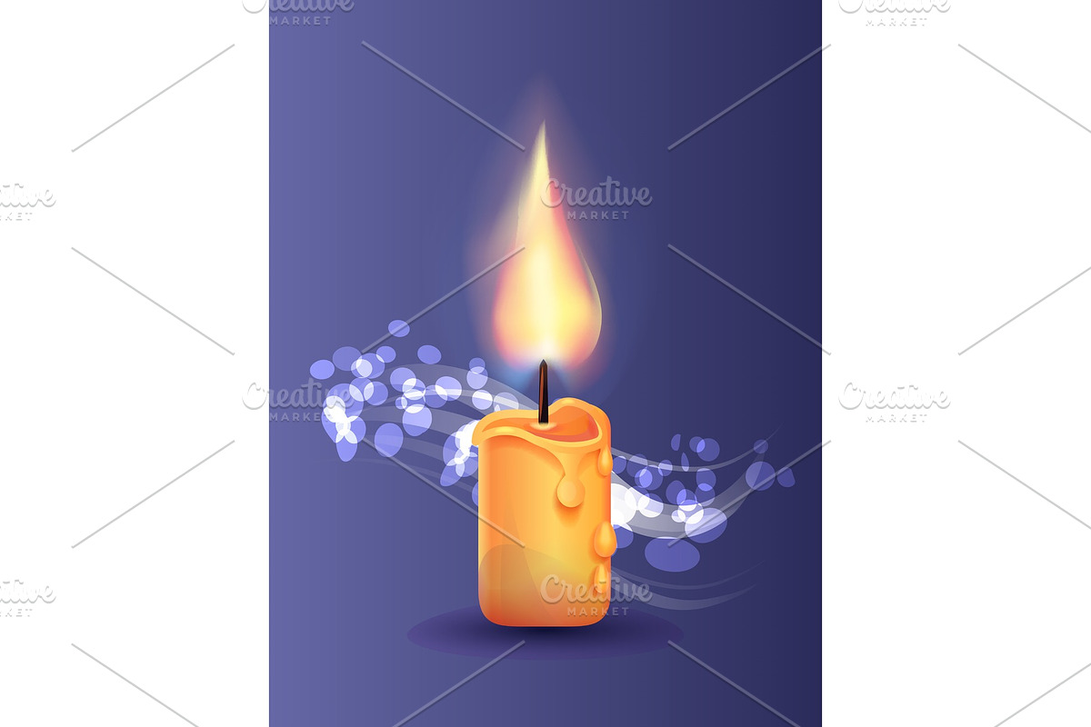 Burning Candle in Realistic Design in Objects - product preview 8