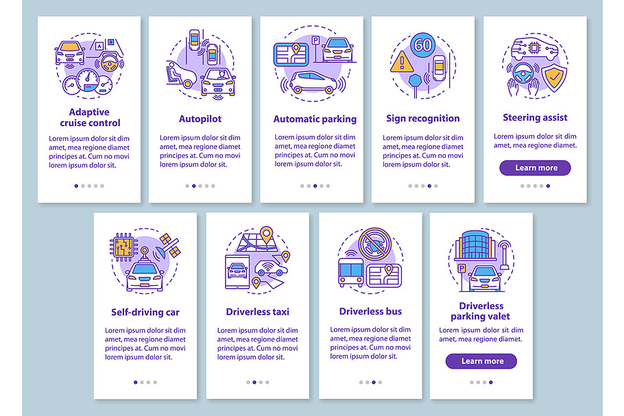 Self-driving car mobile app pages in Web Elements - product preview 8