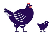 Chicken with chick illustration
