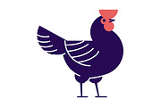 Rooster flat vector illustration