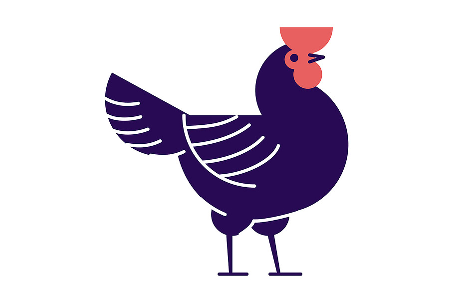 Rooster flat vector illustration in Illustrations - product preview 8