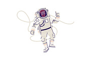 Astronaut in spacesuit floating