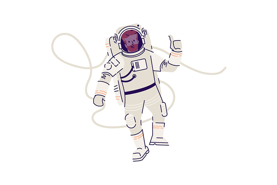 Astronaut in spacesuit floating in Illustrations - product preview 8