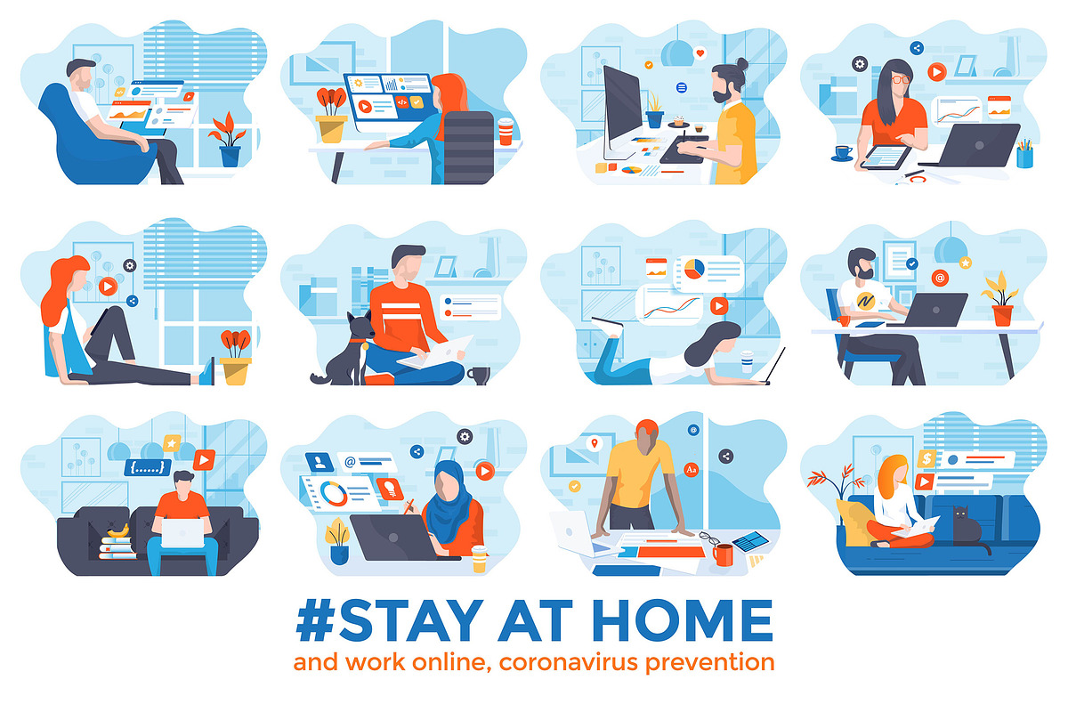 Stay at home awareness in Illustrations - product preview 8