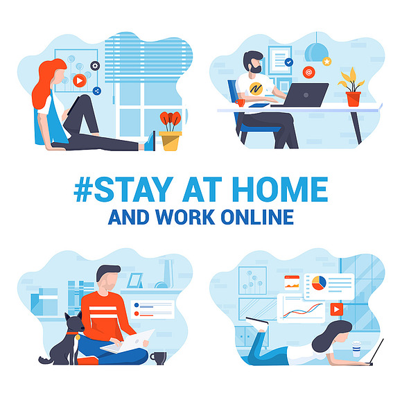 Stay at home awareness in Illustrations - product preview 3