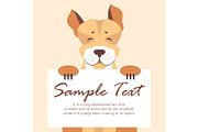 Cute Dog Holding Banner with Sample