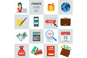 Accounting finance square 15 icons