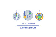 Sign recognition concept icon