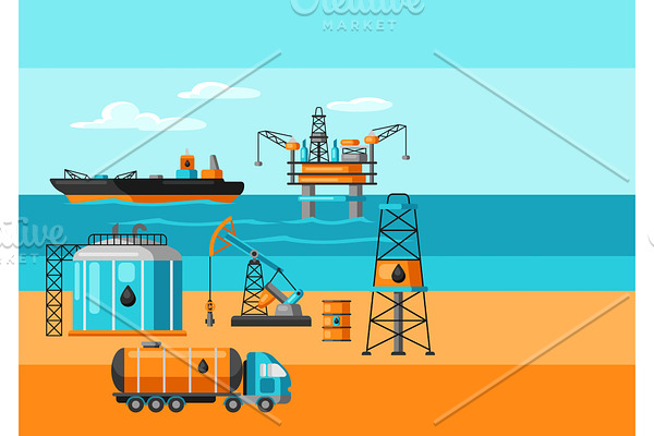 Illustration of oil production.