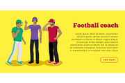 Football Coaches Web Banner Cartoon