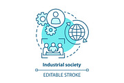 Industrial society blue concept icon
