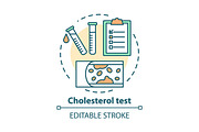 Cholesterol level test concept icon