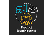 Product launch events chalk icon