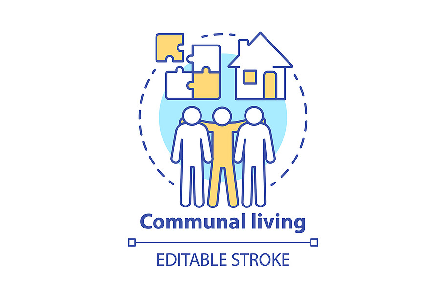 Communal living concept icon