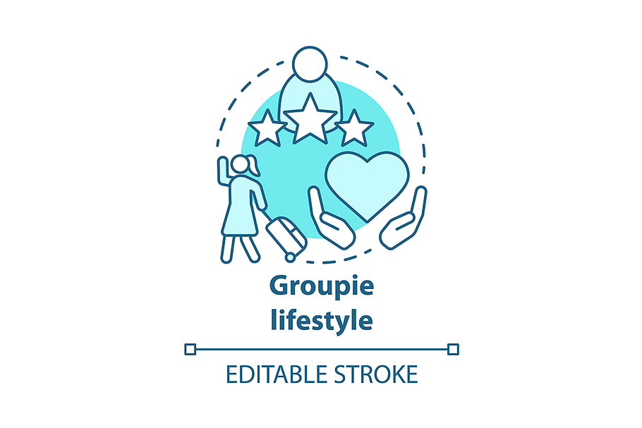 Groupie lifestyle blue concept icon
