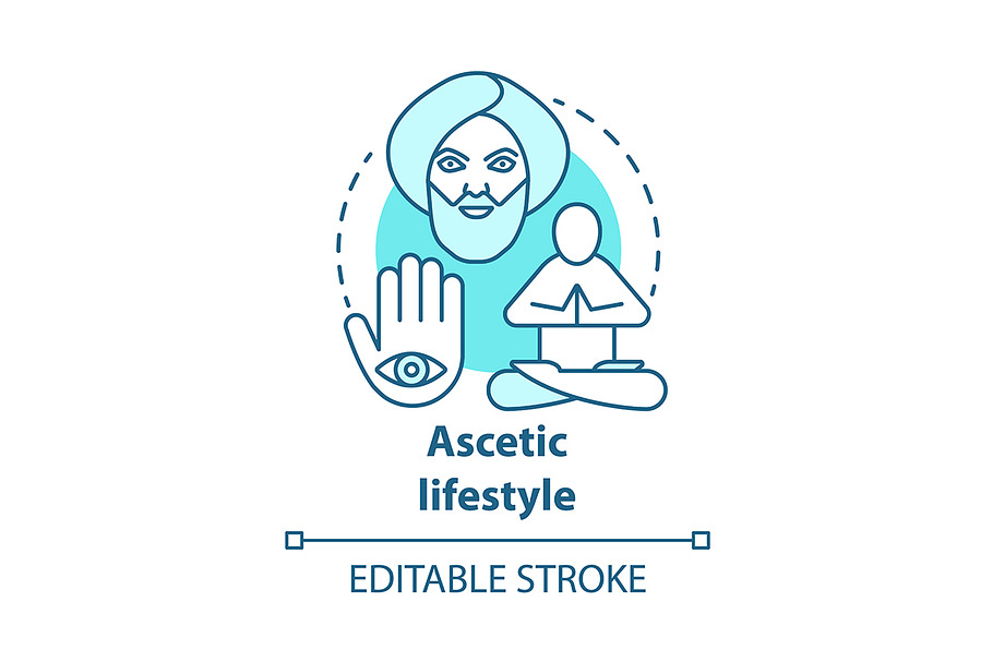 Ascetic lifestyle blue concept icon