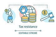 Tax resistance concept icon