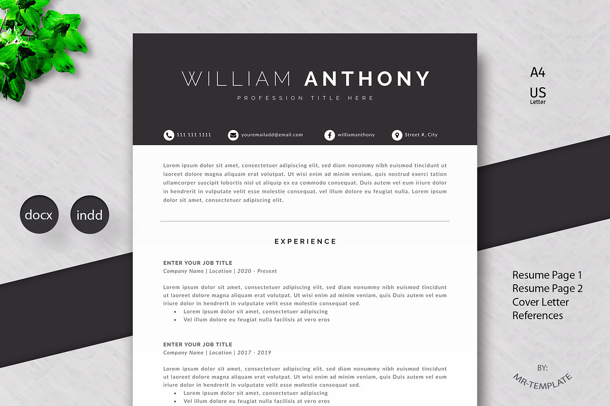Resume /Cv Template 4 Pages Word in Letter Templates - product preview 8
