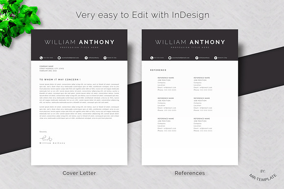 Resume /Cv Template 4 Pages Word in Letter Templates - product preview 2