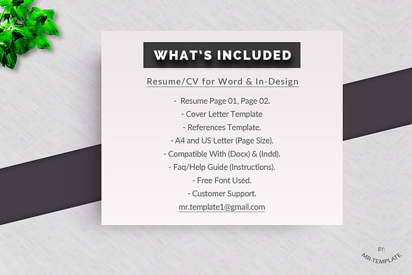 Resume /Cv Template 4 Pages Word in Letter Templates - product preview 4
