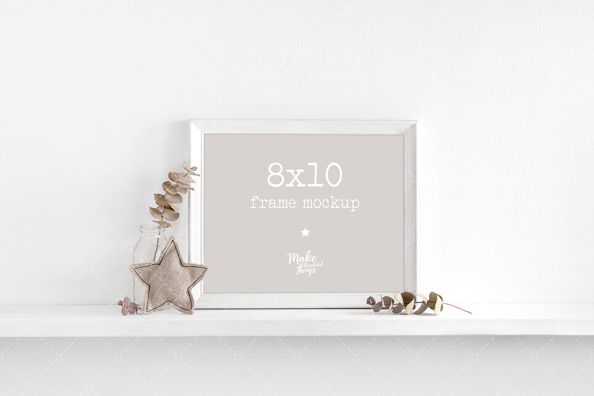 8x10 white nursery frame mockup in Print Mockups - product preview 8