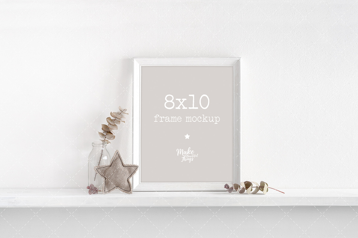 8x10 white nursery frame mockup in Print Mockups - product preview 8