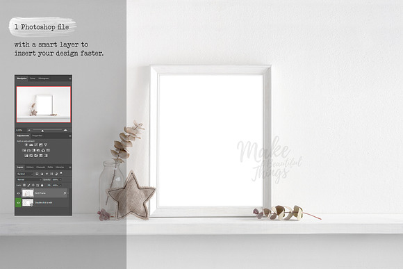 8x10 white nursery frame mockup in Print Mockups - product preview 2