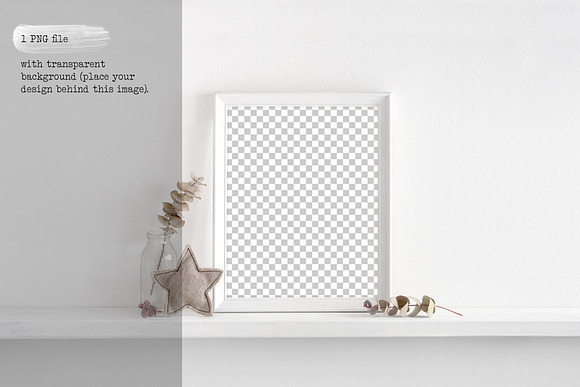 8x10 white nursery frame mockup in Print Mockups - product preview 3