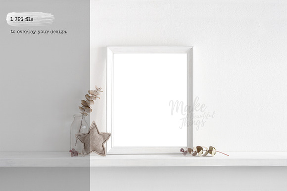 8x10 white nursery frame mockup in Print Mockups - product preview 4