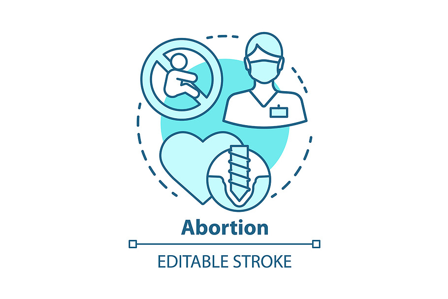 Medical abortion concept icon