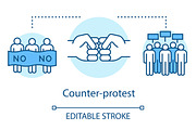 Counter protest concept icon