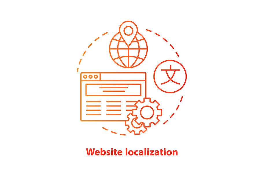 Website localization red icon