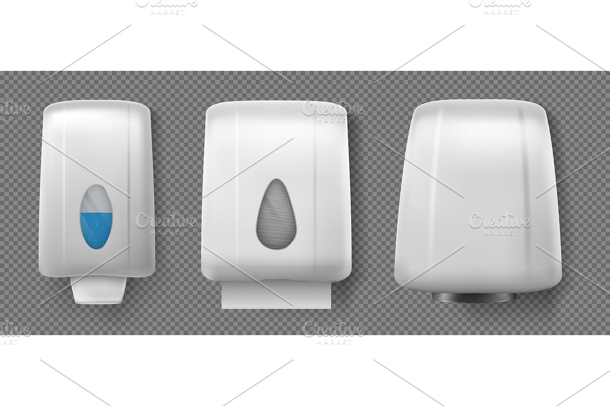 Hand dryer, dispensers with soap and in Objects - product preview 8