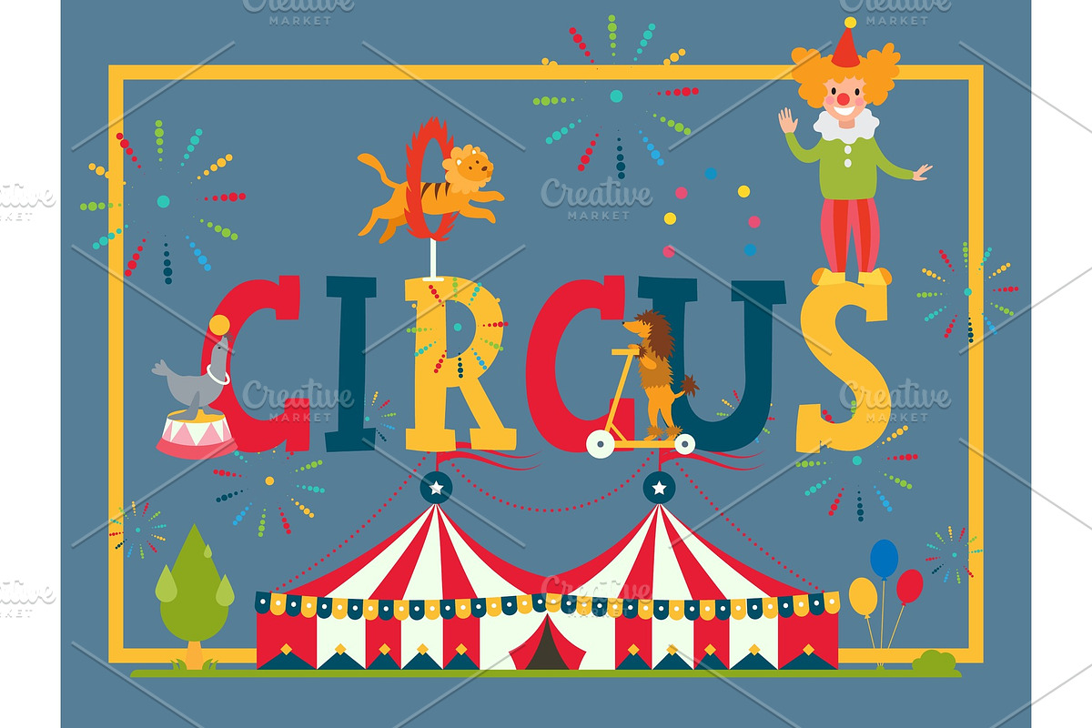 Circus typography poster, vector in Objects - product preview 8