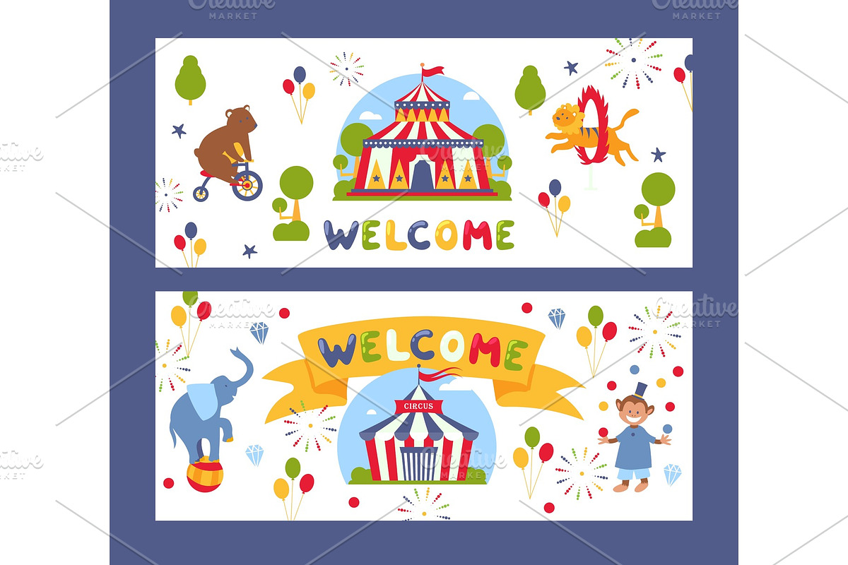 Traveling circus banner, vector in Objects - product preview 8