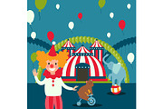 Circus show poster, vector
