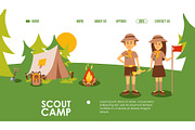 Scout camp website, vector
