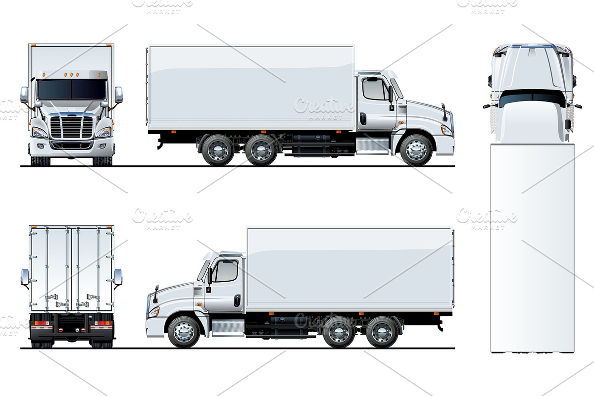 Vector truck template isolated on in Branding Mockups - product preview 8