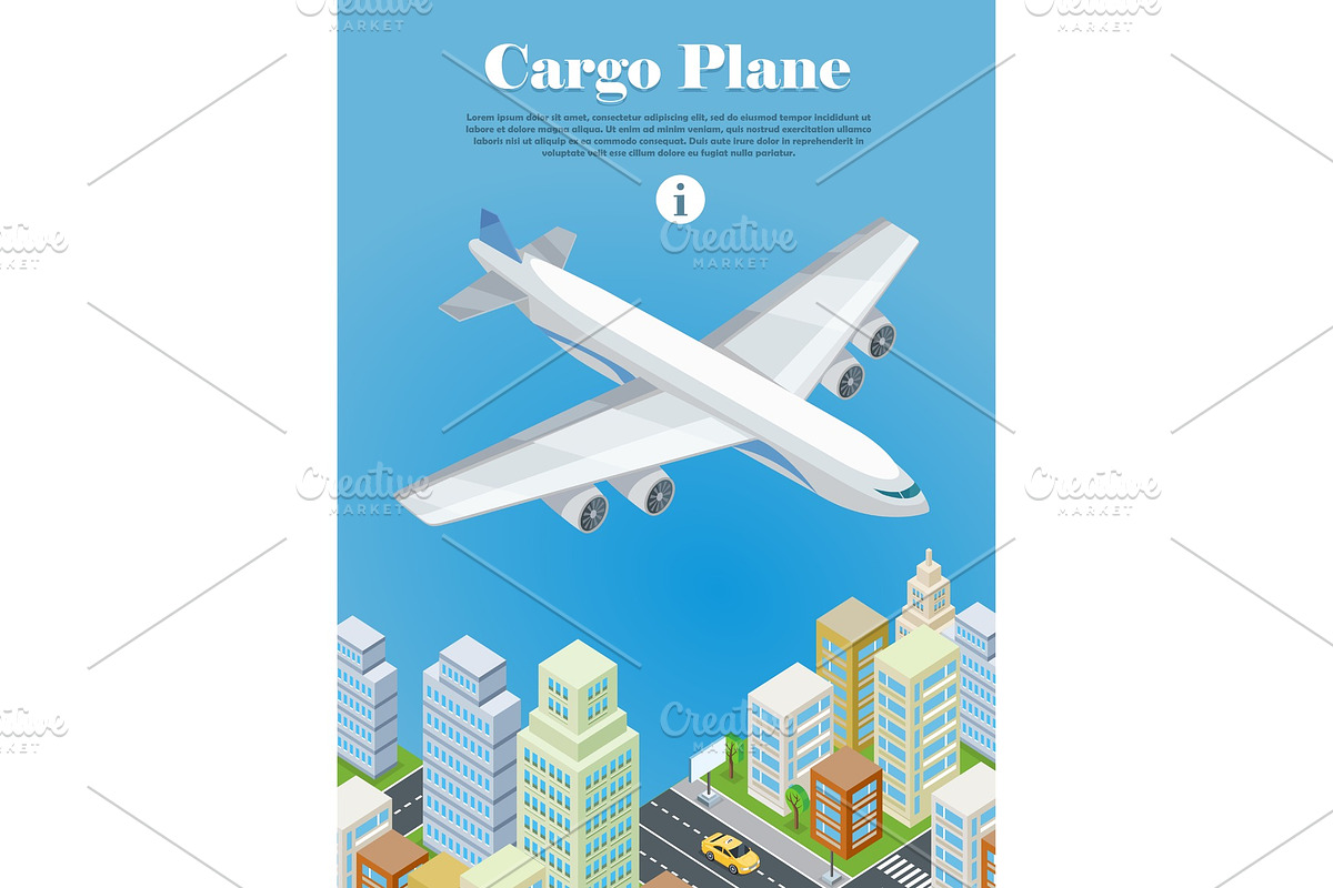 Cargo Plane Isometric Projection in Illustrations - product preview 8