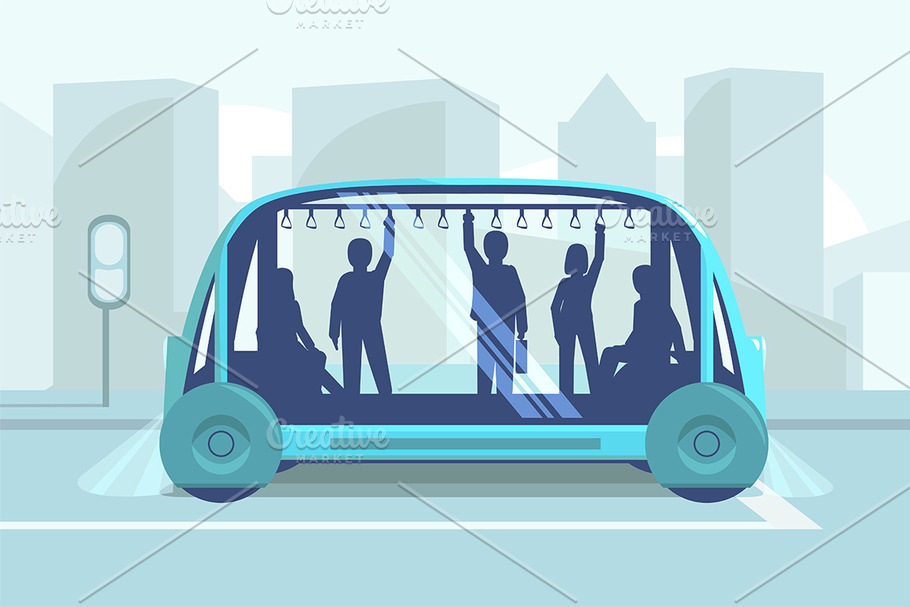 Driverless car technology in Illustrations - product preview 8