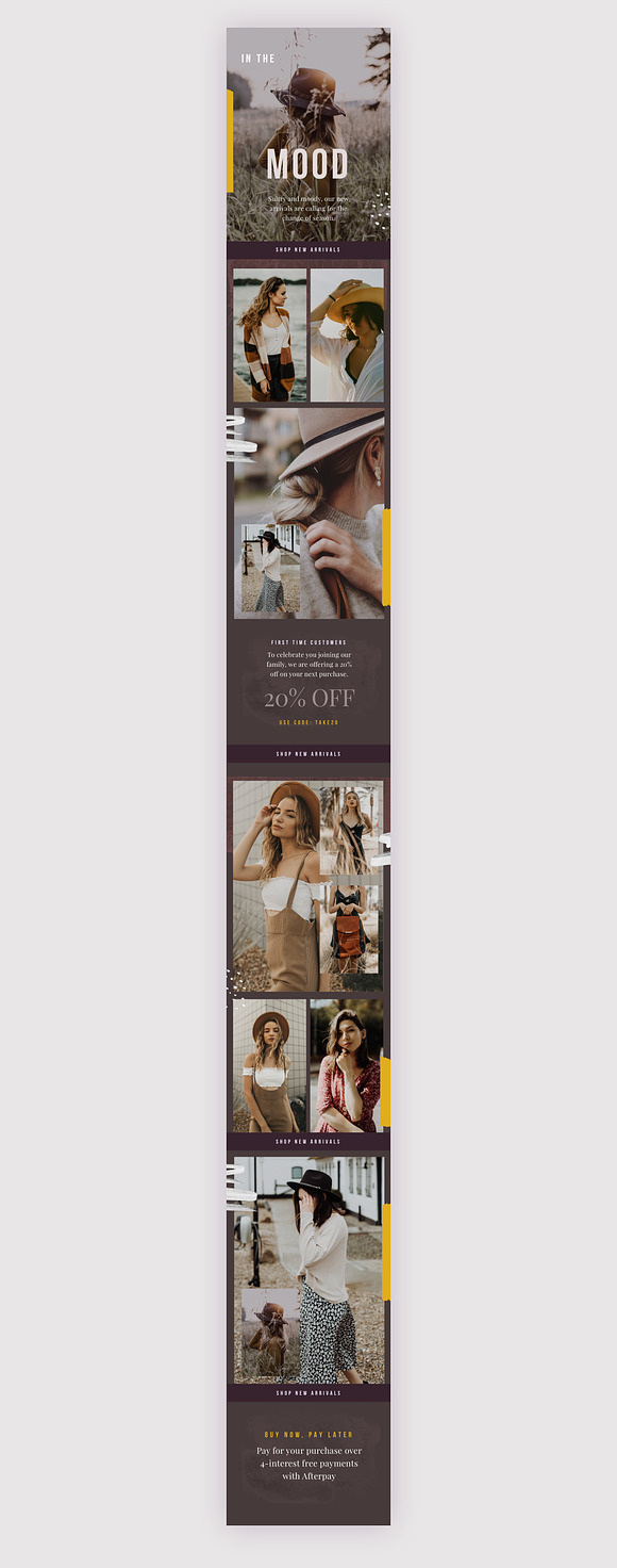 Moody Fashion Email Design Template in Mailchimp Templates - product preview 3