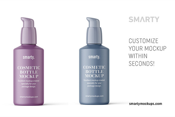 Matt cosmetic bottle mockup in Product Mockups - product preview 2