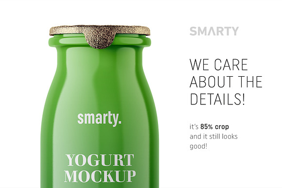 Glossy yogurt bottle mockup in Product Mockups - product preview 3