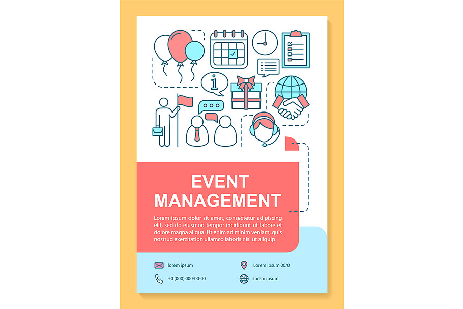 Event management poster template in Icons - product preview 8