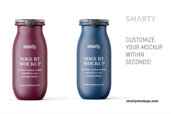 Matt yogurt bottle mockup in Product Mockups - product preview 2