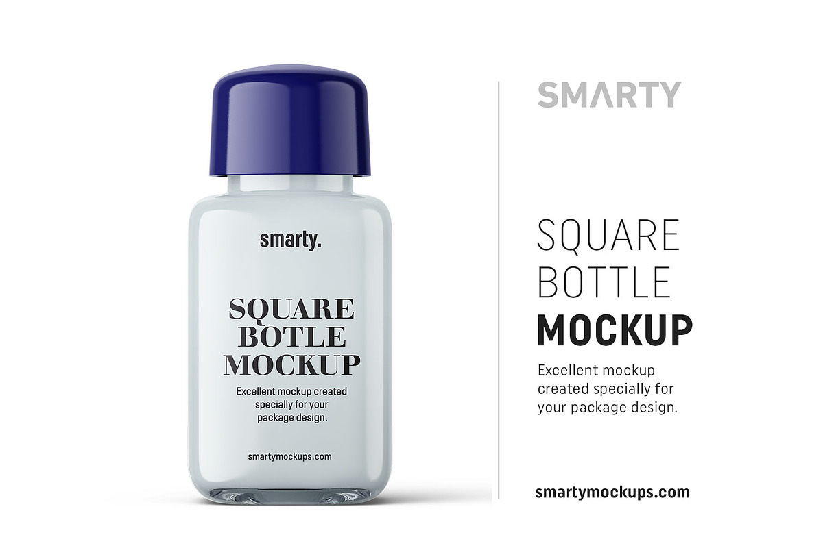 Square bottle mockup in Product Mockups - product preview 8