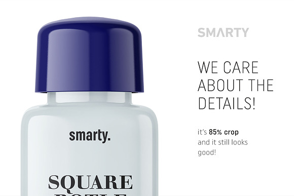 Square bottle mockup in Product Mockups - product preview 3