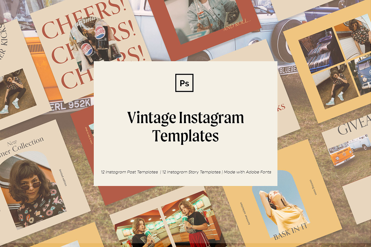 Vintage Instagram Templates in Instagram Templates - product preview 8