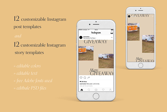 Vintage Instagram Templates in Instagram Templates - product preview 7